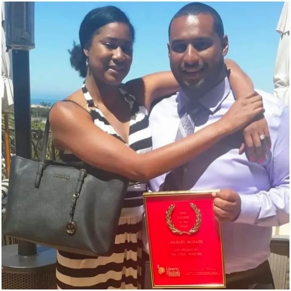 Charles McDade and Dr. Allison McDade at the Liberty Mutual Rookie of the Year incentive trip in 2013